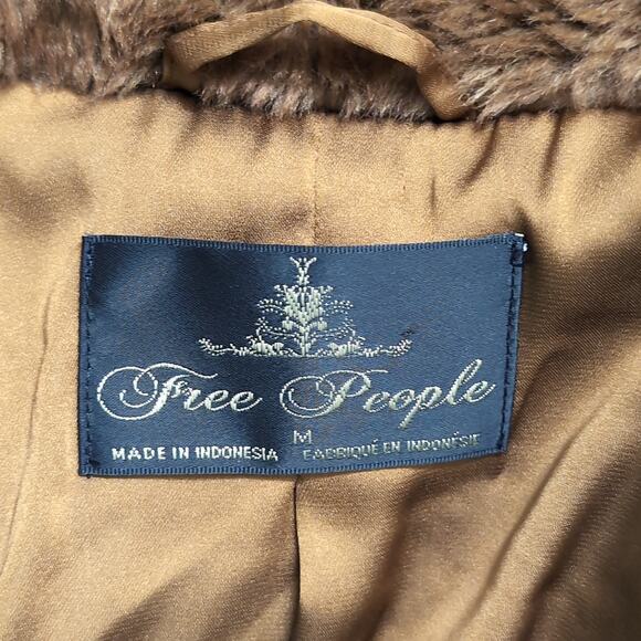 Free People Mena Cropped Faux Fur Jacket Teddy Size M - Picture 5 of 8
